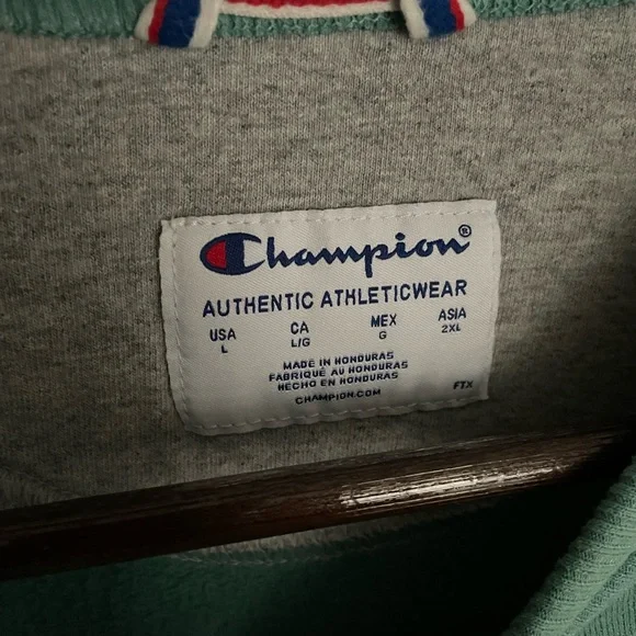 Champion Men's Oversized Teal Crewneck Sweater - Picture 3 of 3